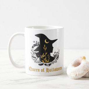 Reine gothique d'or d'Halloween Chat-sorcière Mug