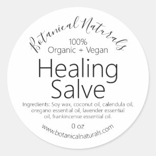 Reine handgefertigte Bio Vegane Balmmarken Runder Aufkleber