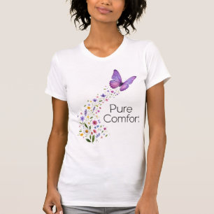 Reine Komfort Floral Schmetterling Kunst Druck  Le T-Shirt