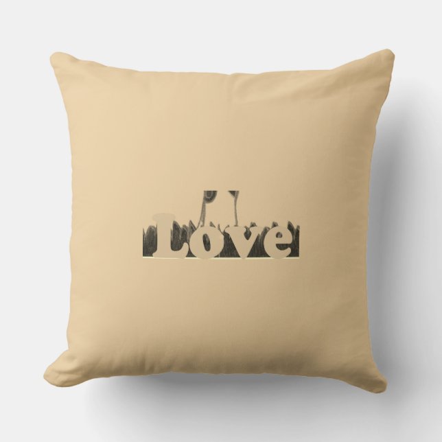Reine Liebe bei der Simples Form Text Design Kissen (Vorderseite)
