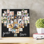 Reine Liebe Herz geformt FotoCollage Kleiner Platz Leinwanddruck<br><div class="desc">Erstellen Sie Ihre eigene, herzförmige FotoCollage mit 36 Ihrer Lieblings-Familienfotos und wählen Sie selber aus. Die Collage besteht aus einer Vielzahl von Landschafts-, Portrait- und Quadrat-Formen, um Ihnen viele Möglichkeiten zu geben, wenn Sie Ihr eigenes Foto platzieren. Das Design ist komplett mit "reiner Liebe", die in eleganter Schrift-Typografie geschrieben ist....</div>