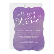 Reine Liebe Wasserfarbenhochzeit / Violett Lila