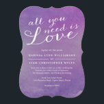 Reine Liebe Wasserfarbenhochzeit / Violett Lila Einladung<br><div class="desc">Stilvoll,  modern,  elegant - perfekt!</div>
