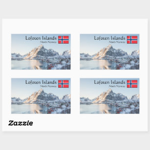 Reine Lofoten Norwegen Rechteckiger Aufkleber