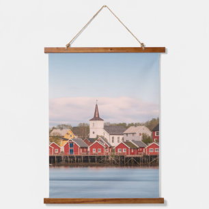 Reine Lofoten Norwegen Wandteppich Mit Holzrahmen