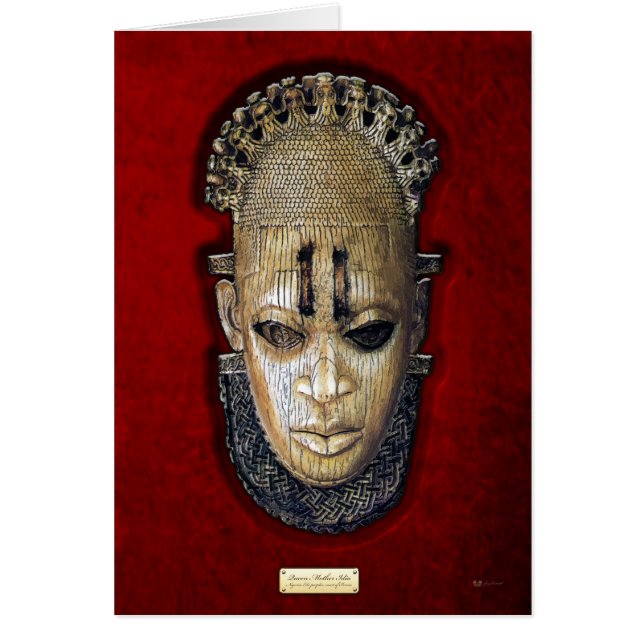 Reine Mère Idia - Ivoires Masque Edo sur Velvet Ro (Devant)