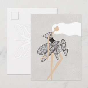 Reine Motion Muse Glam Mode Kunst Postkarte