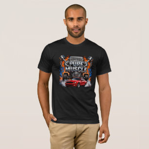 Reine Muskelkraft – Motor-Muscle-Car mit Flamme T-Shirt
