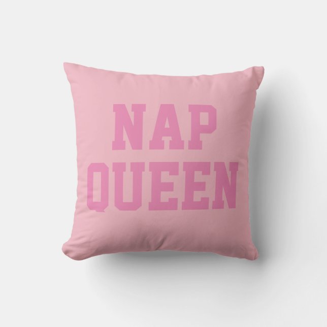 Reine Nap | Joke Humour Pink Throw Oreiller (Recto)