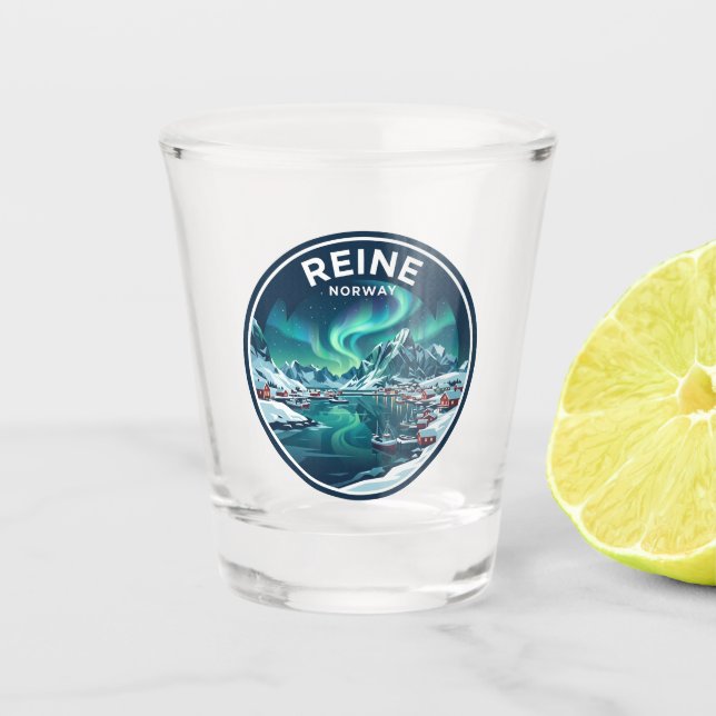 REINE Norwegen Schnapsglas (Vorderseite)