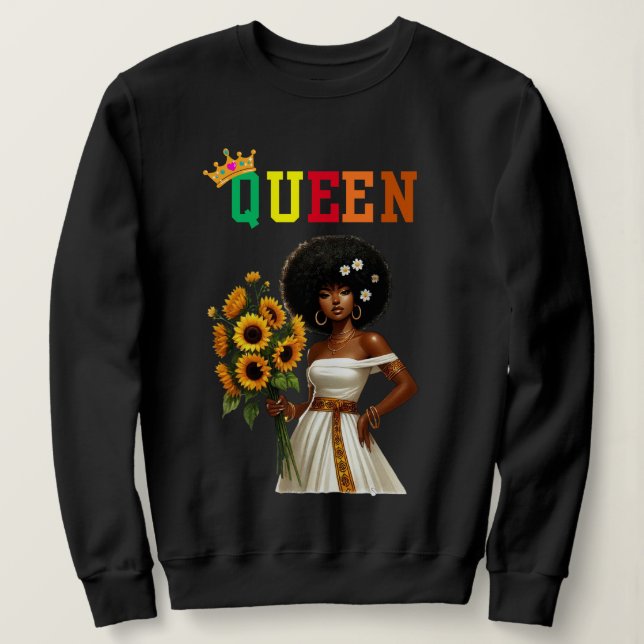 Reine nubienne : Daisy sweatshirt des femmes (Design devant)