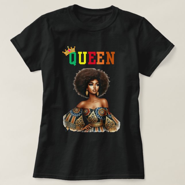 Reine Nubienne : T-shirt féminin classique (Design devant)