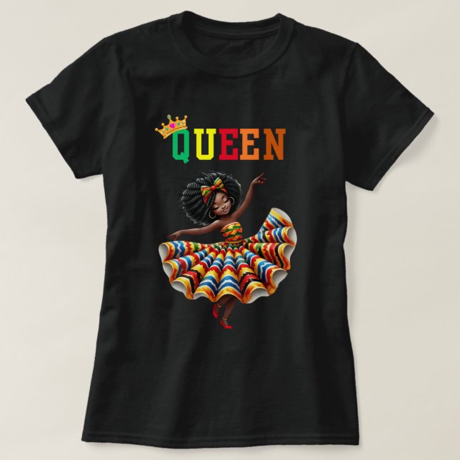 Reine nubienne : T-shirt femme de danse (Design devant)