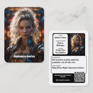Reine Spiel-Minimalist-Cosplay-Coscards QR-Code Visitenkarte