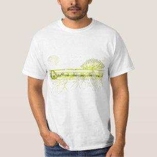 Reine weiße Wurzeln auf Grün T-Shirt