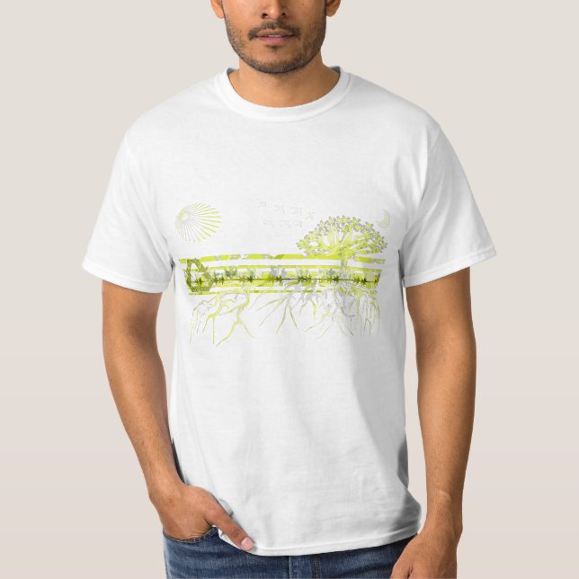Reine weiße Wurzeln auf Grün T-Shirt (Vorderseite)