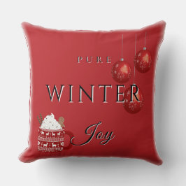 Reine Winterfreude mit Kakao und Weihnachtsschmuck Kissen