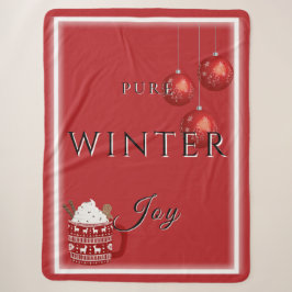 Reine Winterfreude mit Kakao und Weihnachtsschmuck Sherpadecke