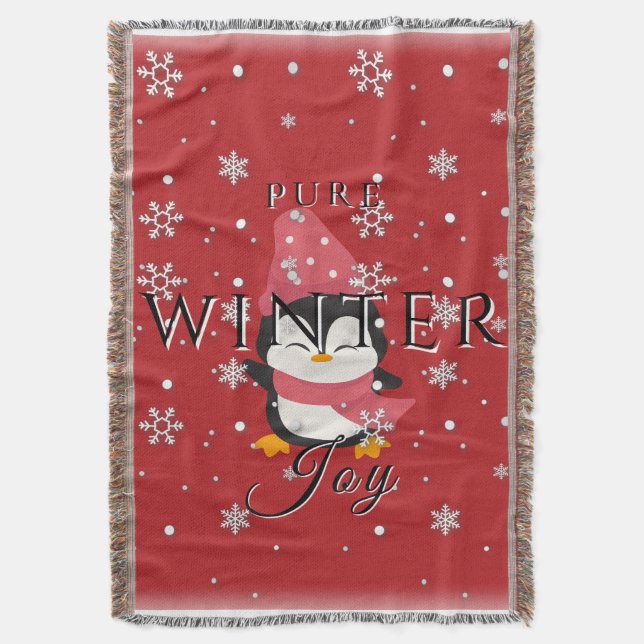 Reine Winterfreude mit Pinguin und Schnee Decke (Vorderseite Vertikal)