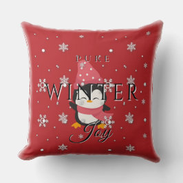 Reine Winterfreude mit Pinguin und Schnee Kissen