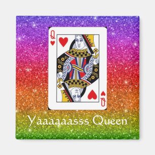 Reine Yassss Magnet à Paillettes Arc-en-Ciel