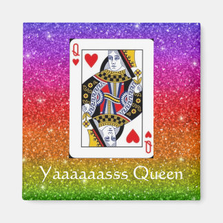 Reine Yassss Magnet à Paillettes Arc-en-Ciel