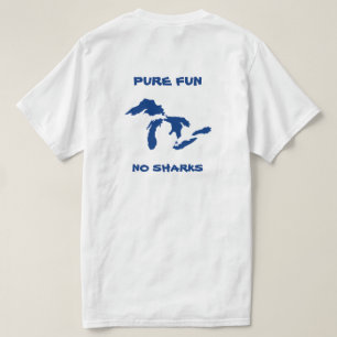 Reiner Spaß, keine Haifische. Weiß T-Shirt