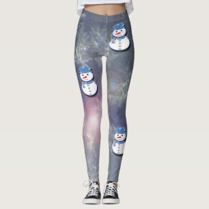 Reiner weißer Schneemann Leggings