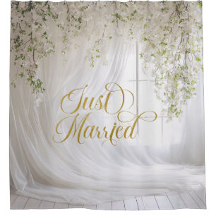 Reiner weißer Vorhang Floral Hochzeit Hintergrund