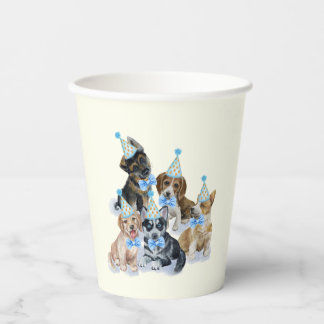 Reiner Welpe | Dog Theme Blue Birthday Supplies Pappbecher