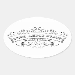 Reines Ahornsirup Old Fashioned Schriftrolle Etike Ovaler Aufkleber