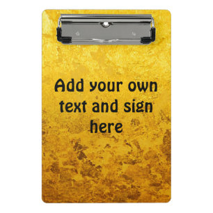 REINES BLATTGOLD-Muster + Ihr Text / Ihre Ideen Mini Klemmbrett
