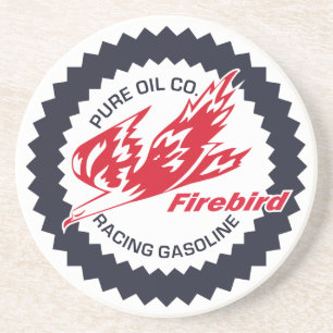 Reines Firebird-Rennbenzin-Vintage-Schild Sandstein Untersetzer