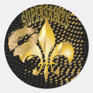 Reines Gold Fleur de Lis Runder Aufkleber