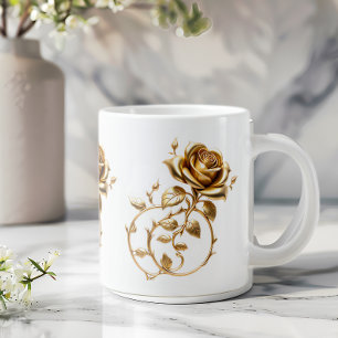Reines Gold Rosen Riesen Kaffeetasse Jumbo-Tasse
