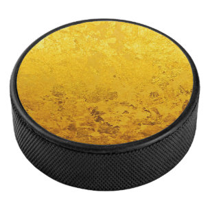REINES GOLDblatt Muster + Ihr Text/Foto Eishockey Puck