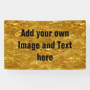 REINES GOLDfolie Muster + Ihr Text/Foto Banner