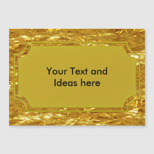 REINES GOLDfolie Muster + Ihr Text/Ideen Magnetkarte