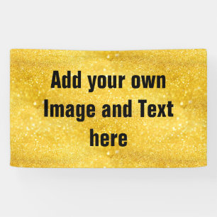 REINES GOLDGlitzern-Muster + Ihr Text/Foto Banner
