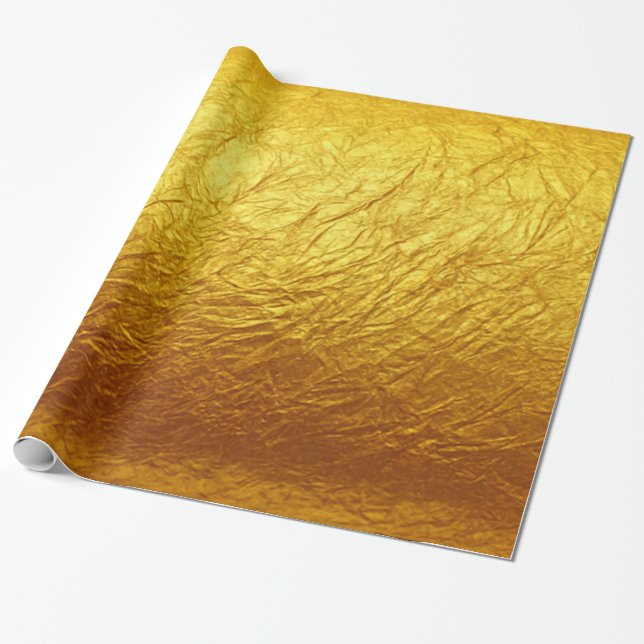 REINES GOLDpapier Muster + Ihr Text/Foto Geschenkpapier (Ungerollt)