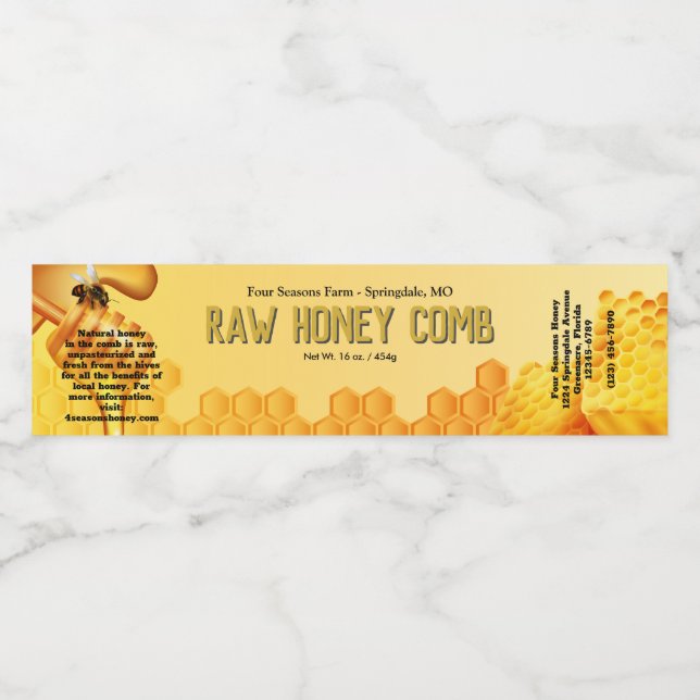 Reines Honig-Comb-Box-Racing um Gold-Label (Einzelnes Label)