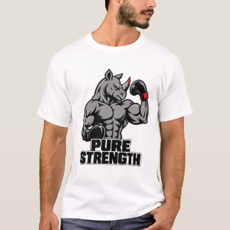 Reines Kraft-Nashorn-Gym-Motivationszitat T-Shirt