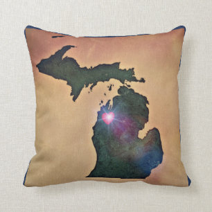 Reines Michigan-Kissen - Querstadt-Liebe Kissen