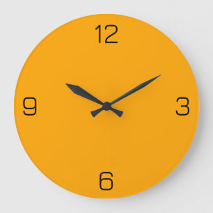 Reines Orange FFA500 Farbe mit der Option "Name hi Große Wanduhr