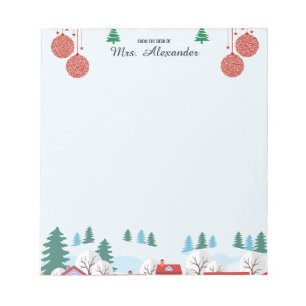 Reines Weihnachtszeit-Lehrer-Notizbuch Notizblock