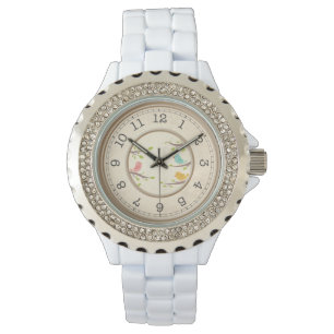 Reines Weißes Rhinestone-Uhrwerk - Elegante Neuver Armbanduhr