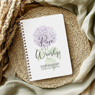 Reines, zweiseitiges Notebook mit Hydrangea Notizbuch