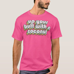 Reingequirlte mit einer Kokosnuss Retro verblasste T-Shirt