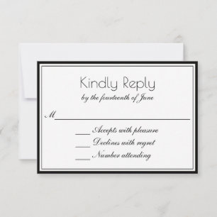 Reinigen Sie elegante UAWG mit beliebigen Farbgren RSVP Karte