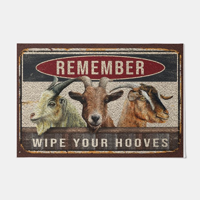 Reinigen Sie Ihre HufeRug, Funny Ziege Doormat Fußmatte (Vorderseite)